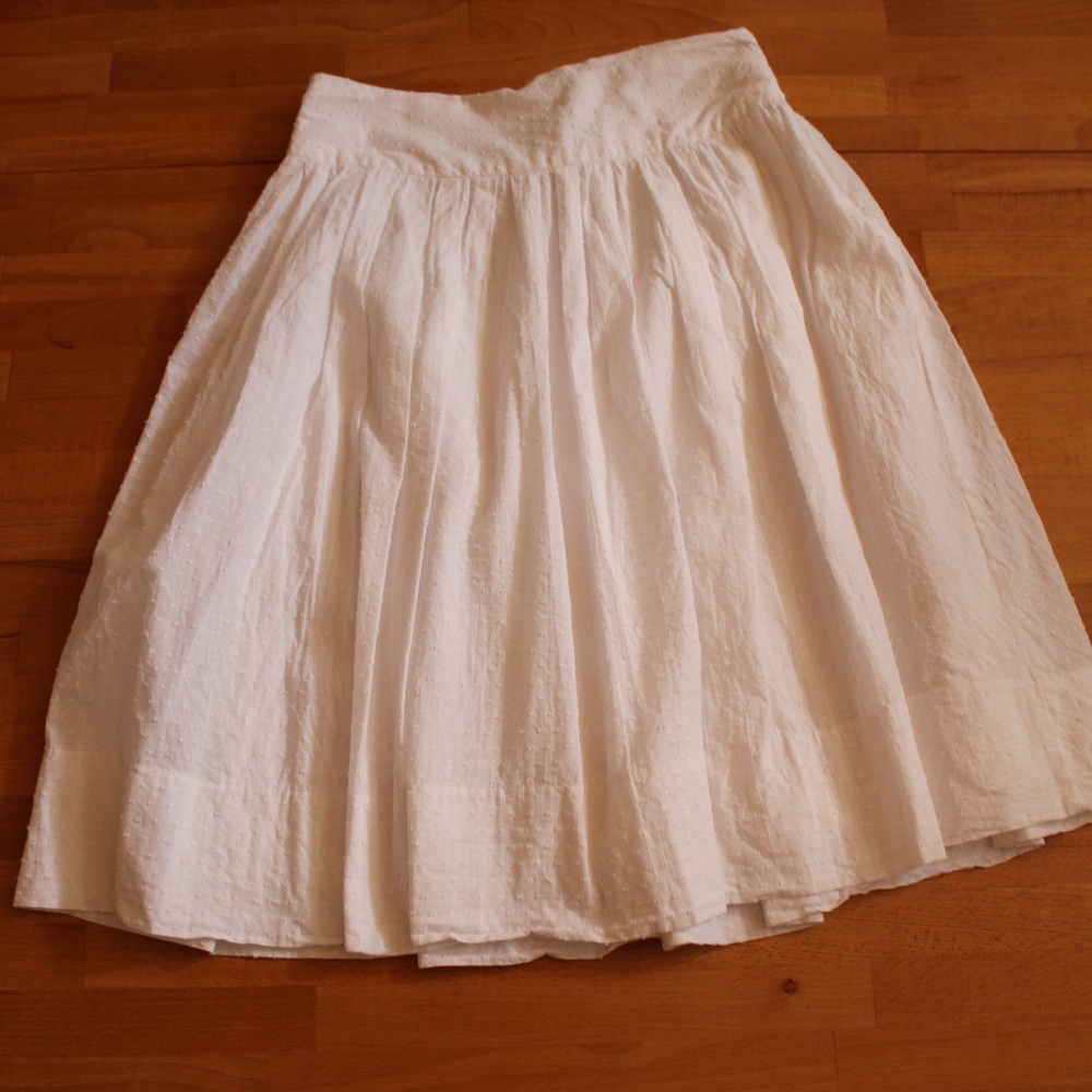 Think Tank White Cotton Skirt